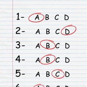 Picture of a multiple choice test